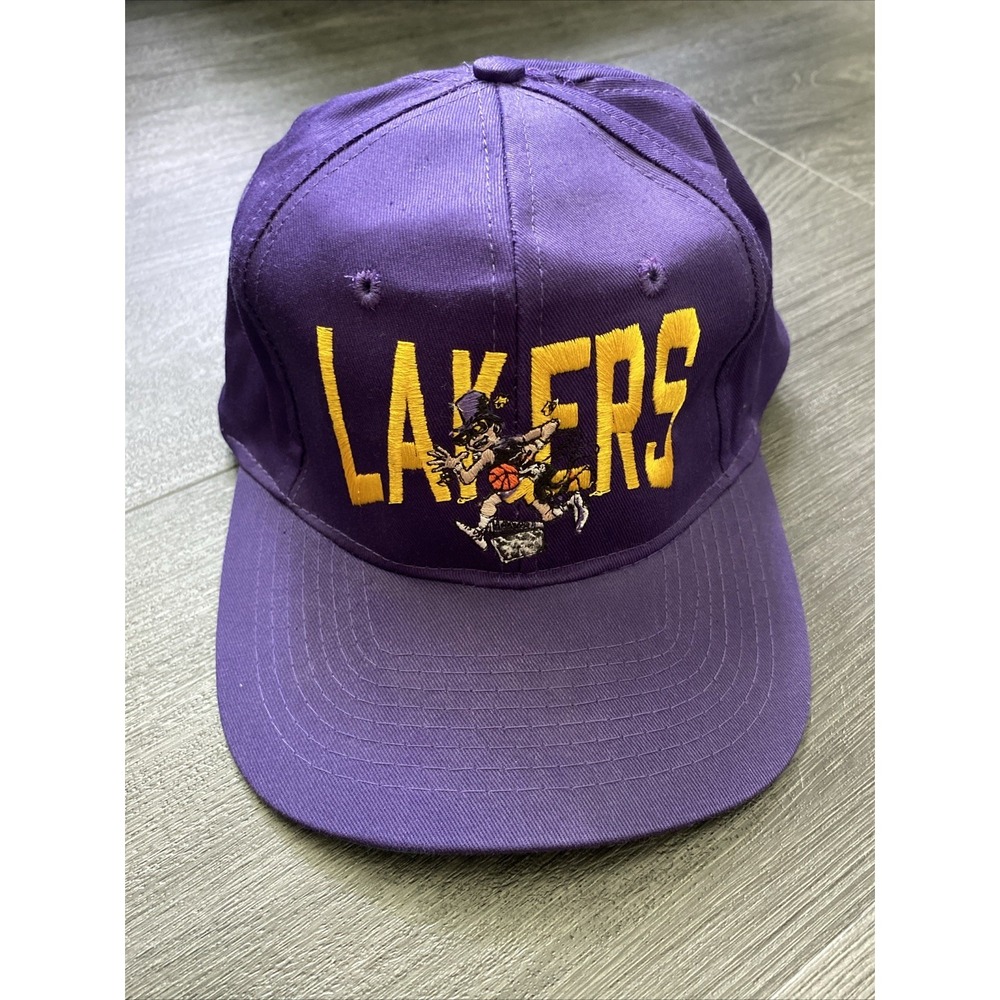 Hot Shots NBA LA Lakers Purple Snapback Trucker Baseball Hat Cap Vintage
